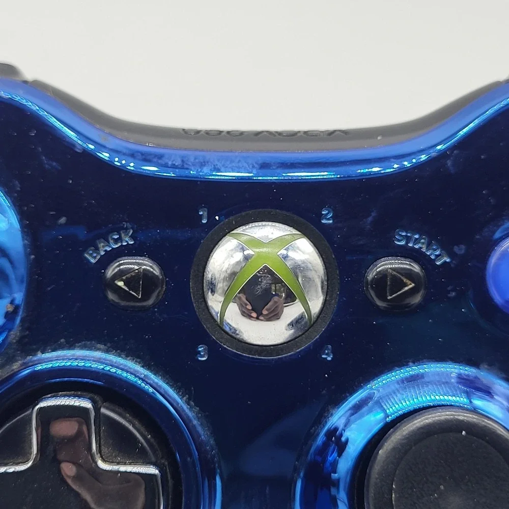Microsoft Xbox 360 Chrome Blue Special Edition Wireless Controller Model 1403